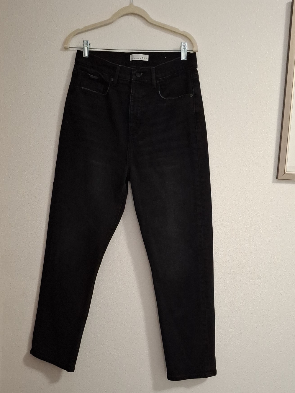 LOFT Black The Slim Super High Rise Black Jeans Worn Just A Few Times Size 29/8